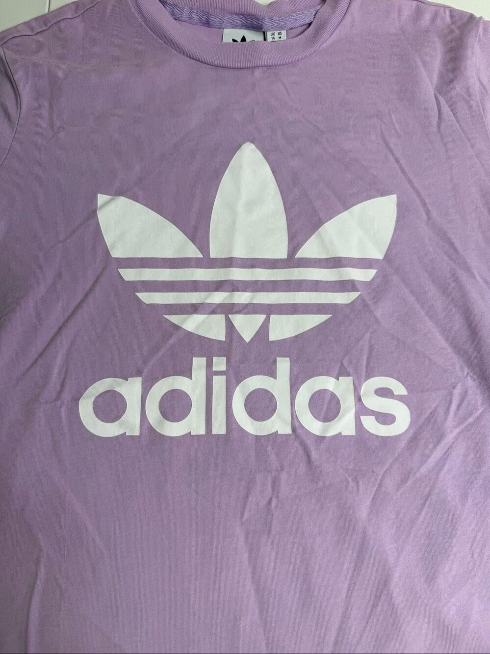 Adidas Trefoil Logo Lavender Purple Cotton Blend T Shirt Size M - Picture 3 of 10